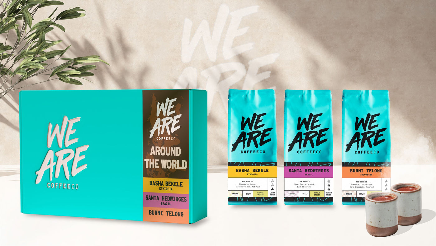 The Around the World Coffee Collection Series Gift Pack - closed box by We Are Coffee Co