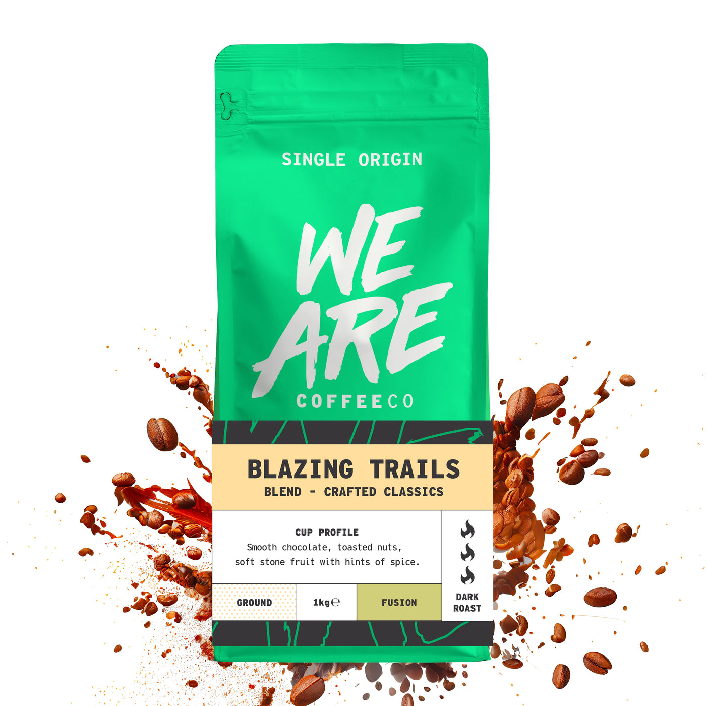 Blazing Trails Blend - packaging sizes by We Are Coffee Co