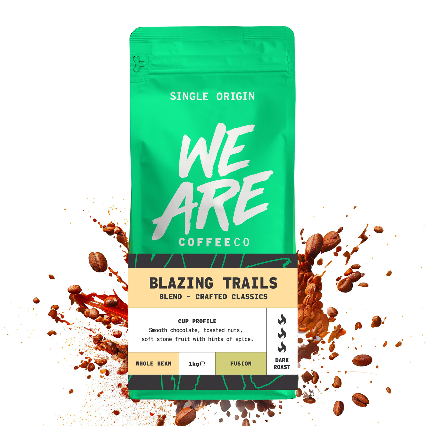 Blazing Trails Blend - packaging sizes by We Are Coffee Co
