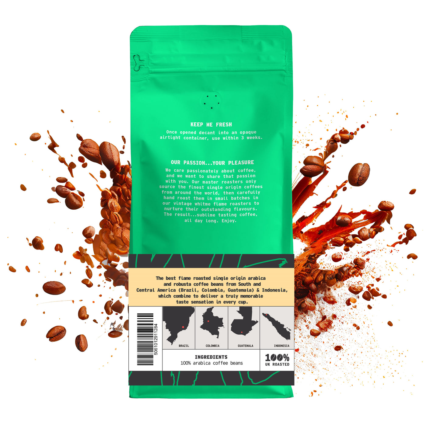 Blazing Trails Blend whole bean coffee - side view by We Are Coffee Co
