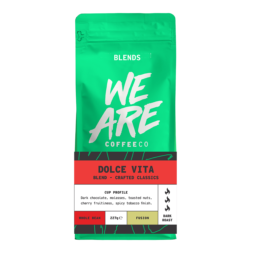Dolce Vita (Italian Roast) Blend - front pack shot by We Are Coffee Co