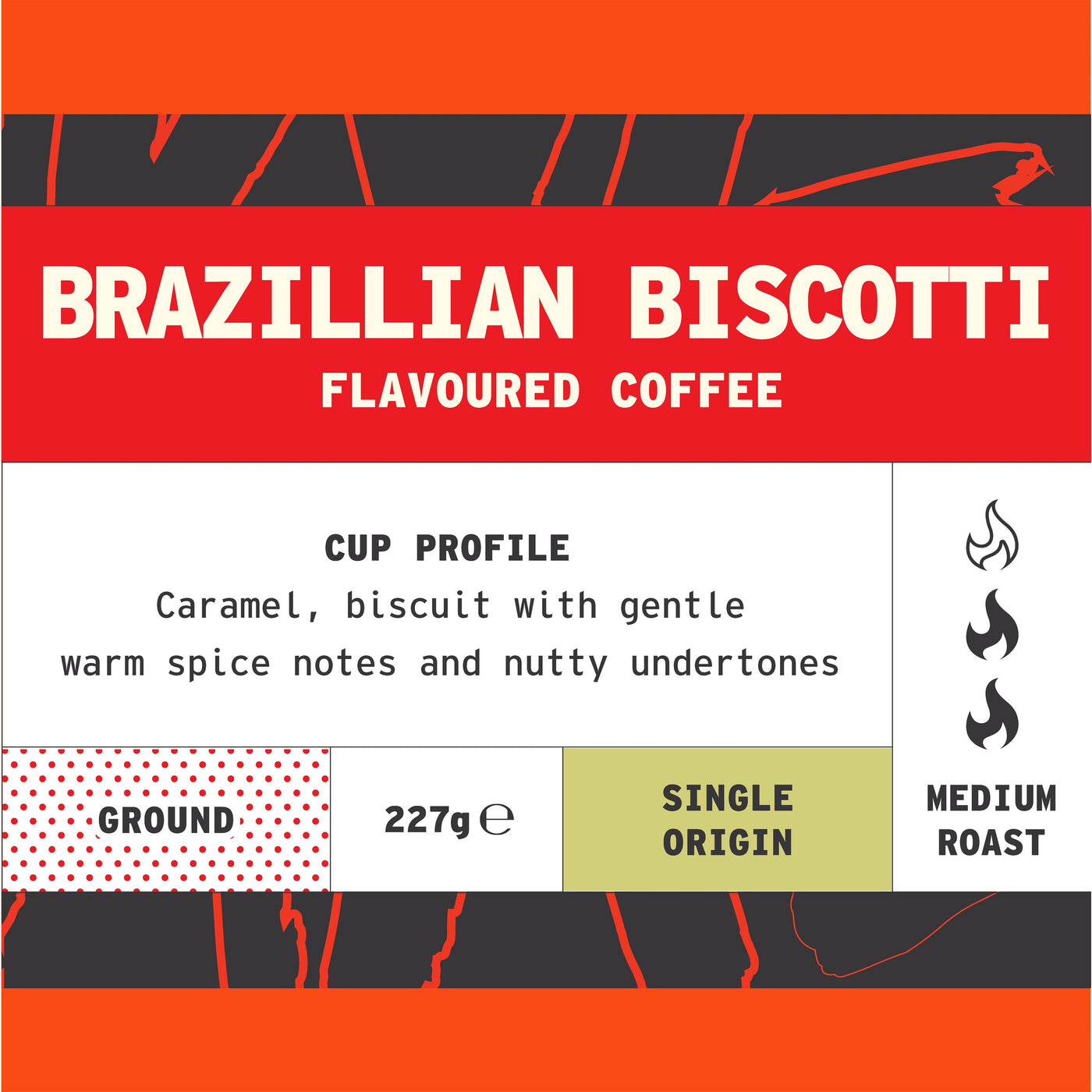 Brazilian Biscotti Flavoured Coffee ground coffee - overview by We Are Coffee Co