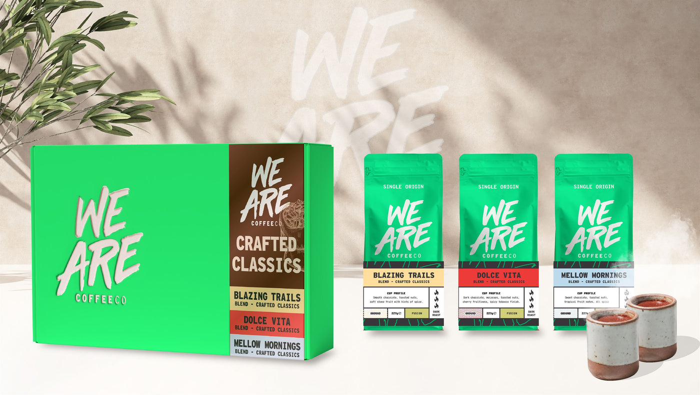 The Crafted Classic Blends Coffee Collection Series Gift Pack - closed box by We Are Coffee Co