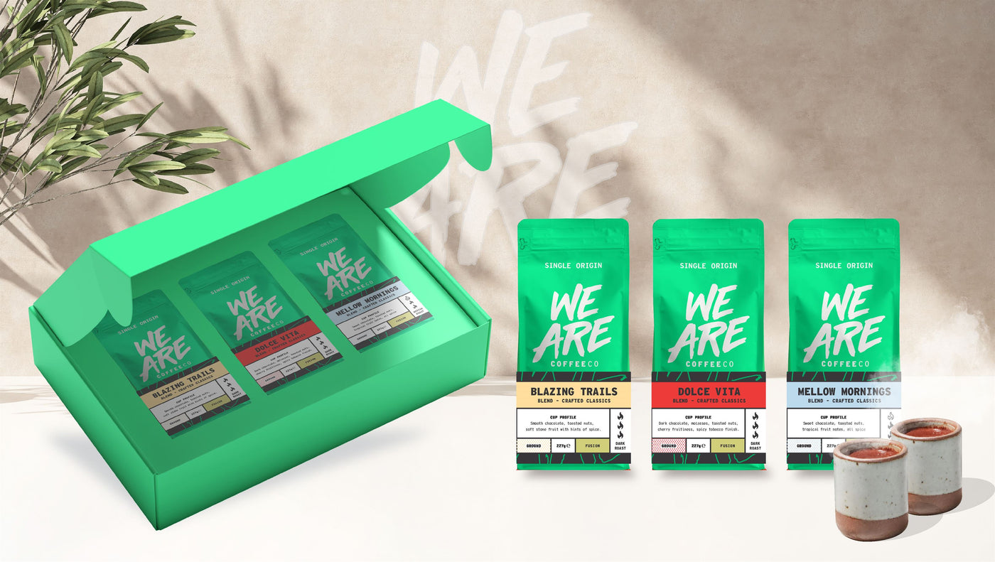 The Crafted Classic Blends Coffee Collection Series Gift Pack - gift set contents by We Are Coffee Co