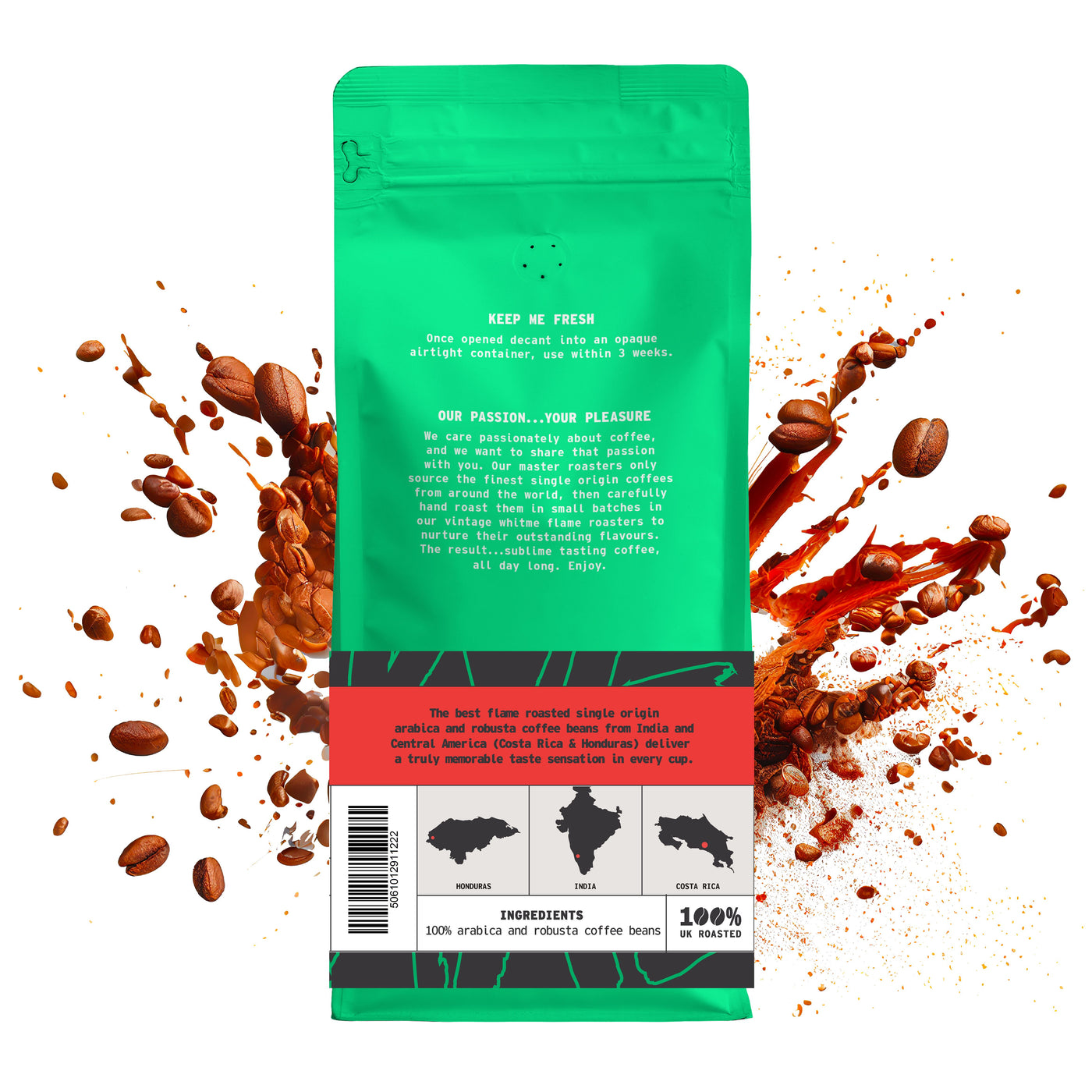 Dolce Vita (Italian Roast) Blend whole bean coffee - side view by We Are Coffee Co