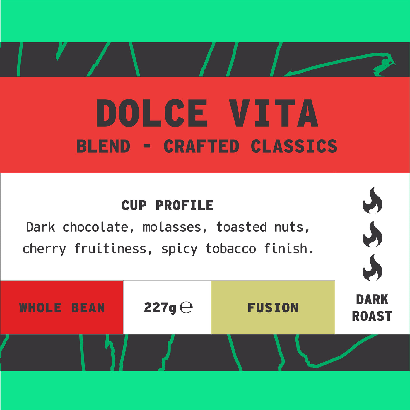 Dolce Vita (Italian Roast) Blend whole bean coffee - overview by We Are Coffee Co