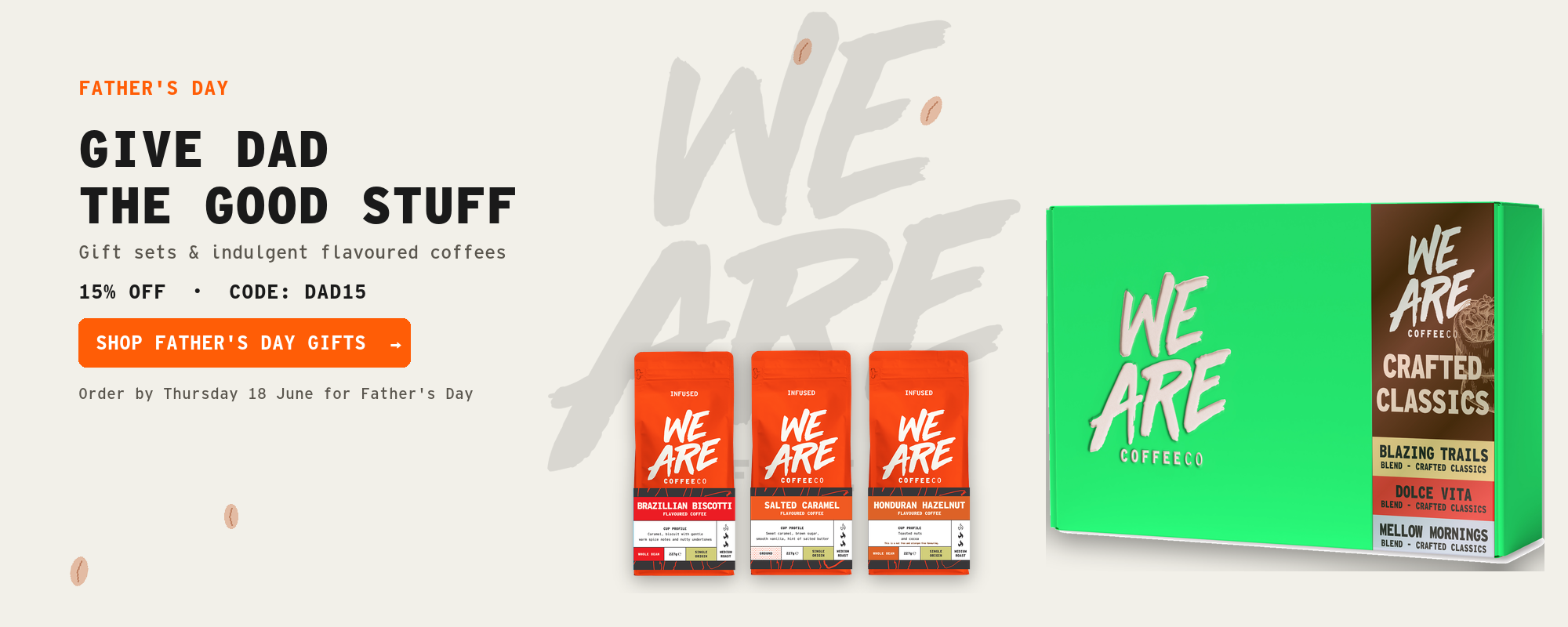 Father's Day coffee gifts from We Are Coffee Co