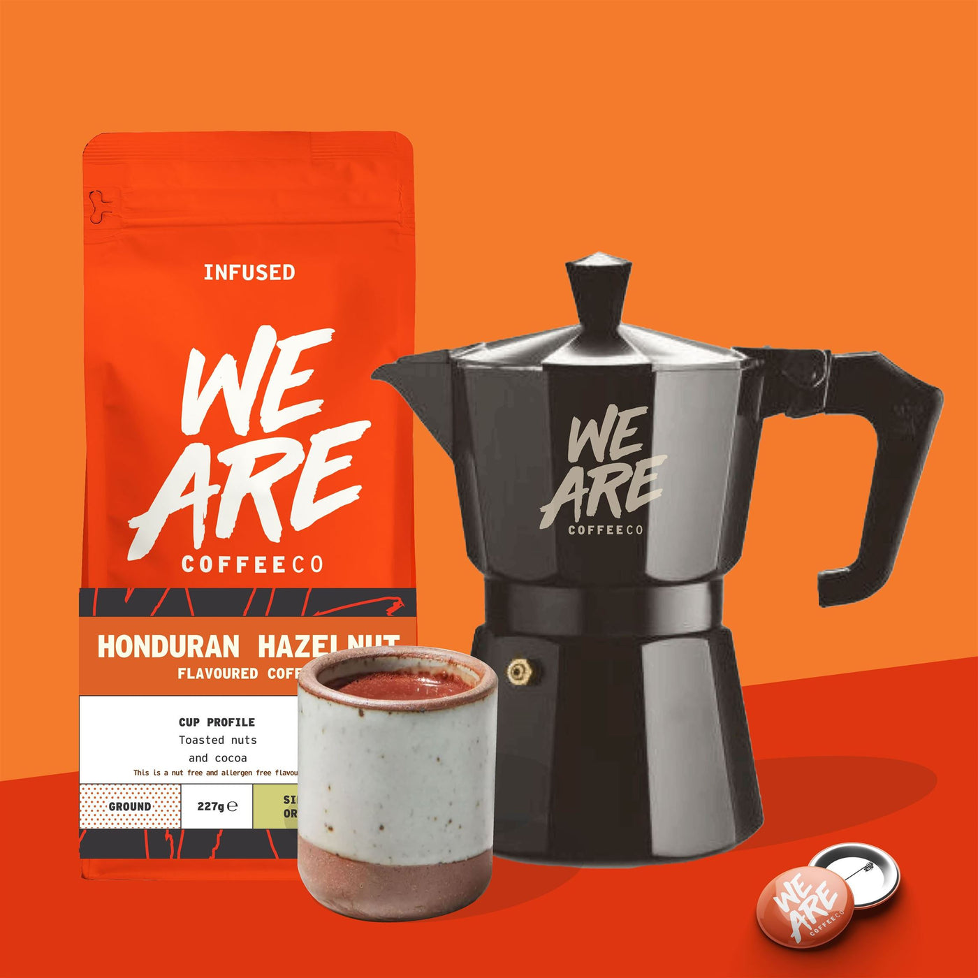 Honduran Hazelnut Flavoured Coffee ground coffee - close-up by We Are Coffee Co