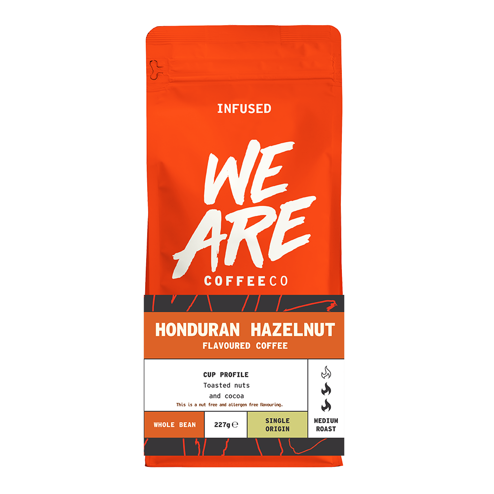 Honduran Hazelnut Flavoured Coffee - front pack shot by We Are Coffee Co