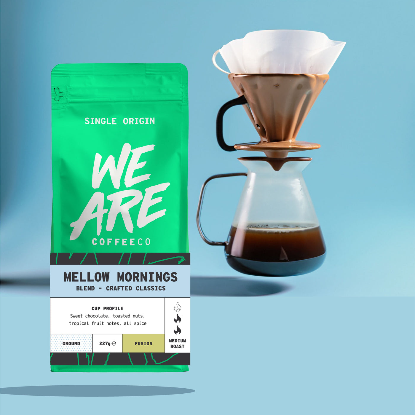 Mellow Morning Blend ground coffee - detail view by We Are Coffee Co