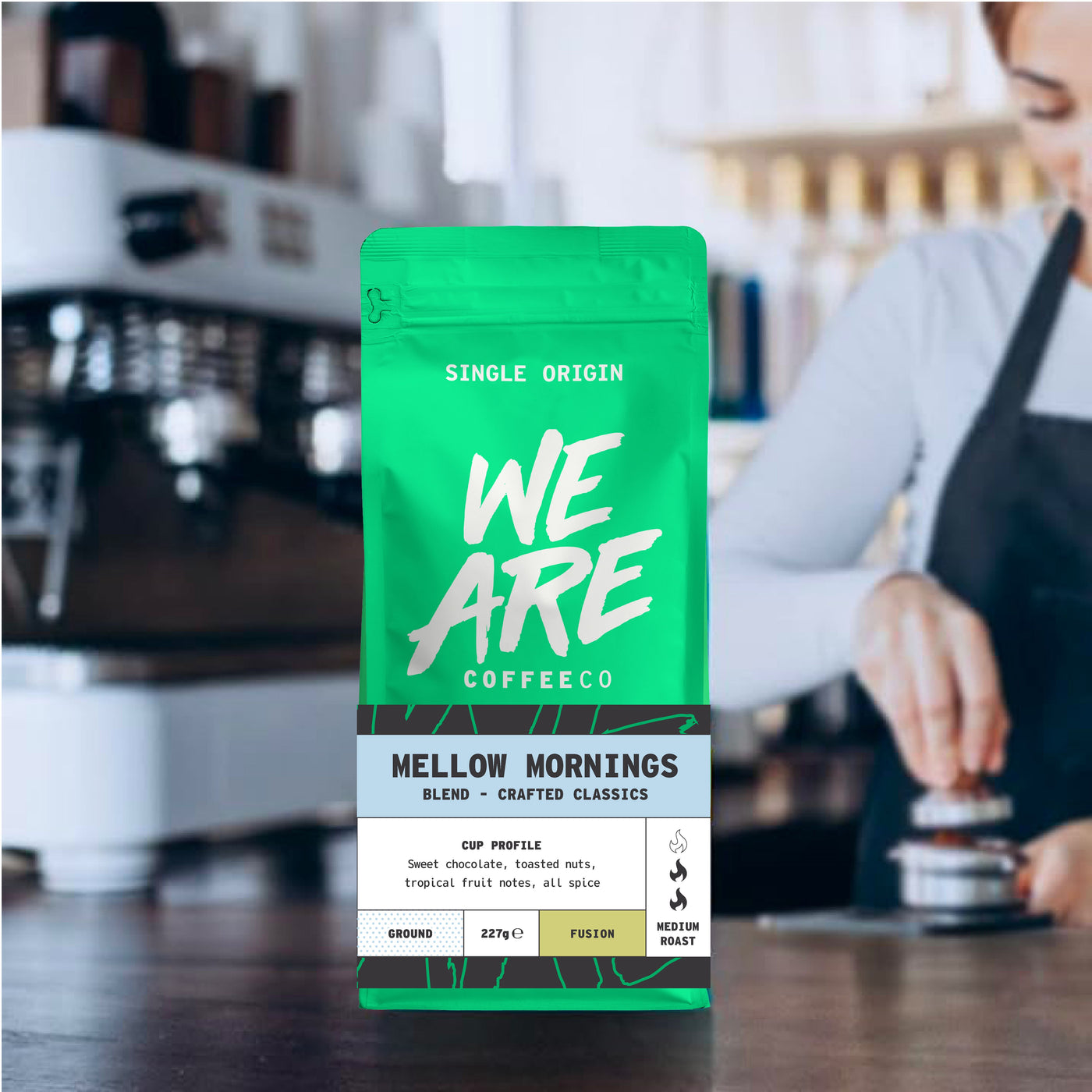 Mellow Morning Blend ground coffee - lifestyle shot by We Are Coffee Co