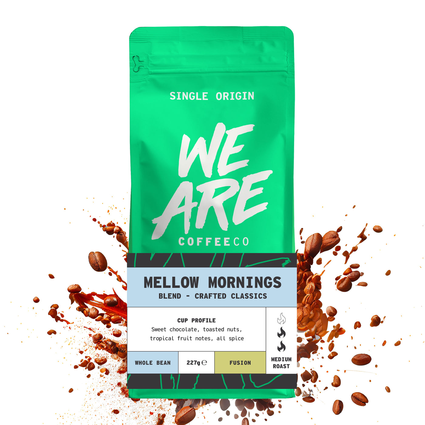 Mellow Morning Blend whole bean coffee - front view by We Are Coffee Co