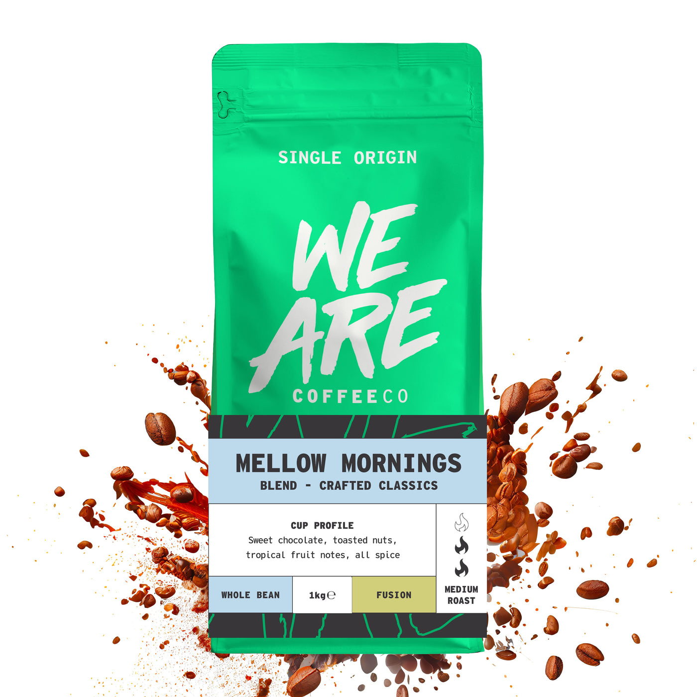 Mellow Morning Blend - packaging sizes by We Are Coffee Co