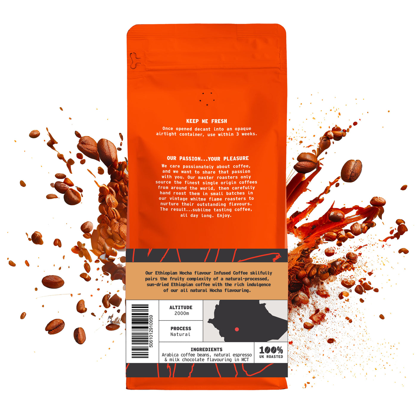 Mocha Mocha Flavoured Coffee ground coffee - side view by We Are Coffee Co