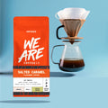 Colombian Salted Caramel Flavoured Coffee ground coffee - detail view by We Are Coffee Co