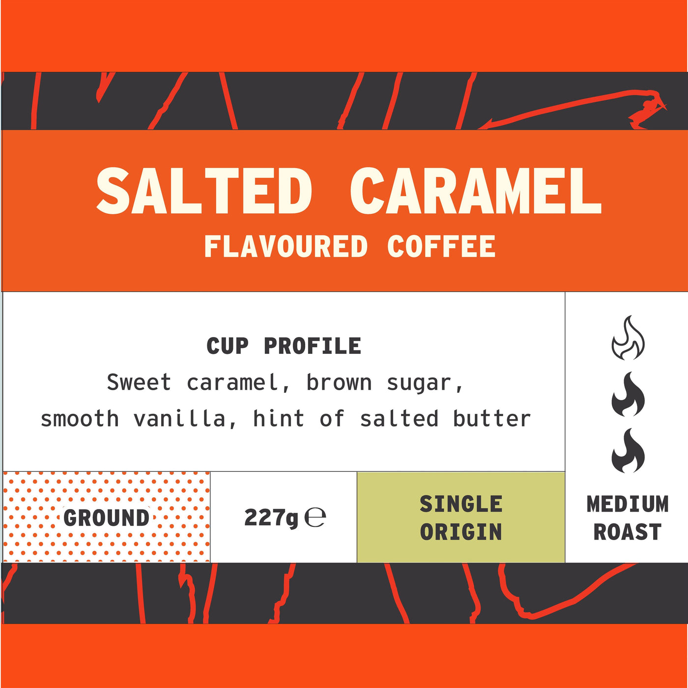 Colombian Salted Caramel Flavoured Coffee ground coffee - overview by We Are Coffee Co
