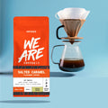Colombian Salted Caramel Flavoured Coffee whole bean coffee - detail view by We Are Coffee Co