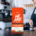 Colombian Salted Caramel Flavoured Coffee whole bean coffee - lifestyle shot by We Are Coffee Co