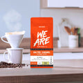 Colombian Salted Caramel Flavoured Coffee whole bean coffee - serving suggestion by We Are Coffee Co