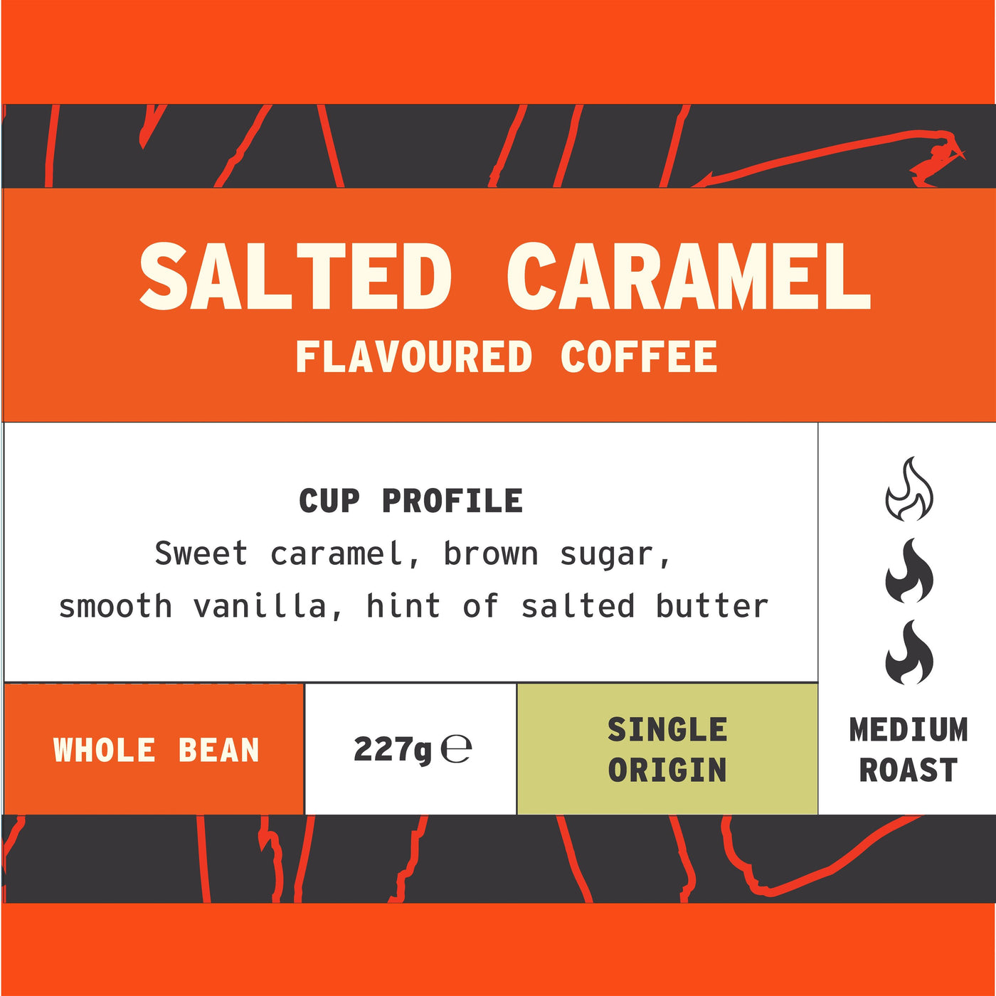 Colombian Salted Caramel Flavoured Coffee whole bean coffee - overview by We Are Coffee Co