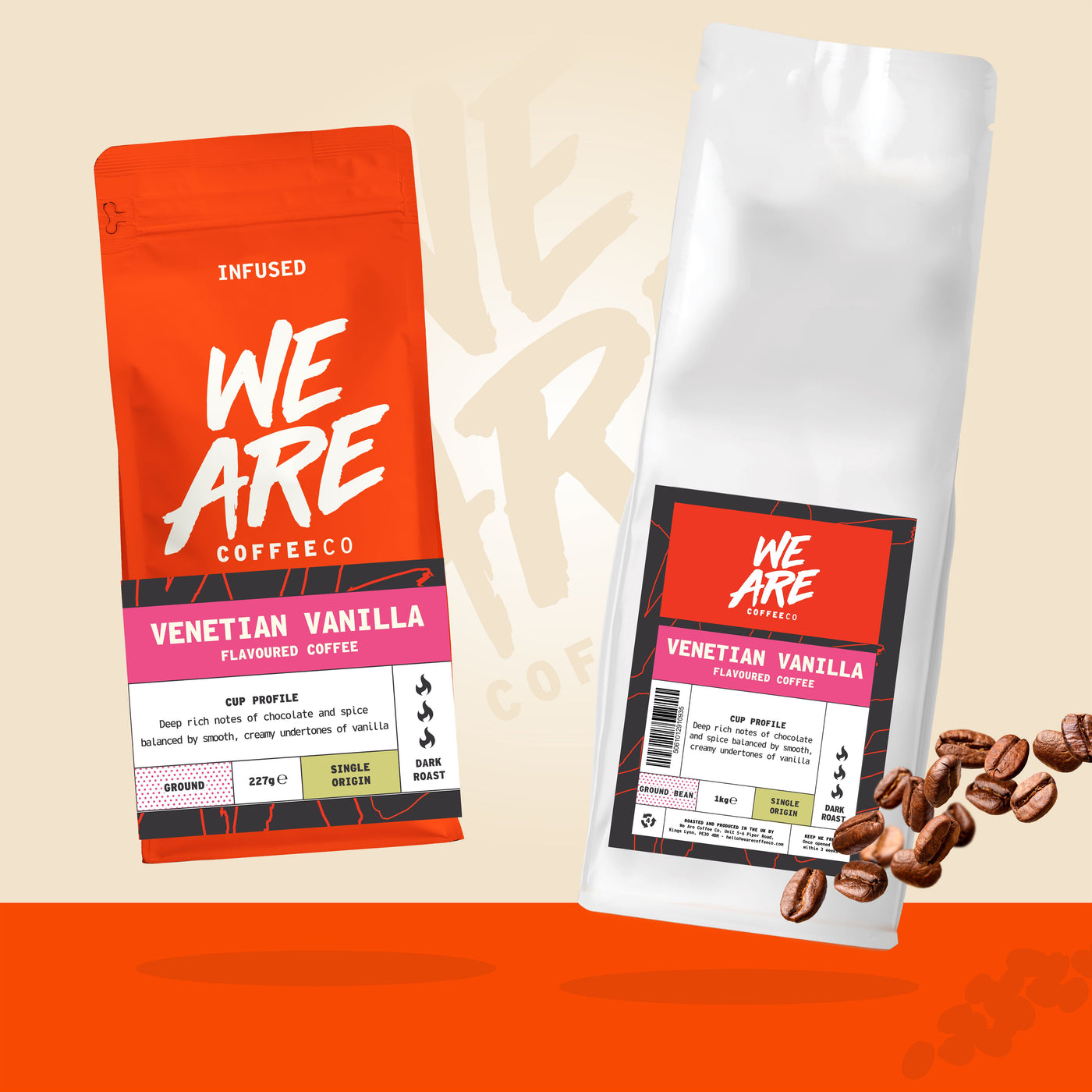 Venetian Vanilla Flavoured Coffee ground coffee - back label by We Are Coffee Co